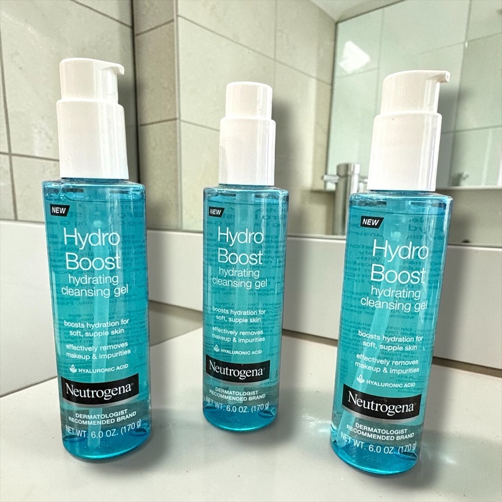 3pk Neutrogena Hydro Boost Hydrating Cleansing Gel Hyaluronic Acid 6oz Each